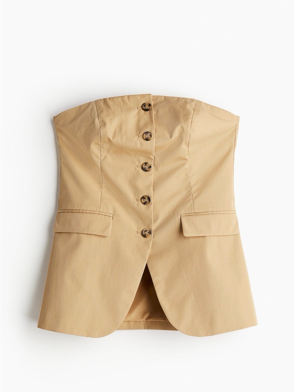 Universal Thread Women's Strapless Button-Down Top, Small - Tan - Picture 2 of 3